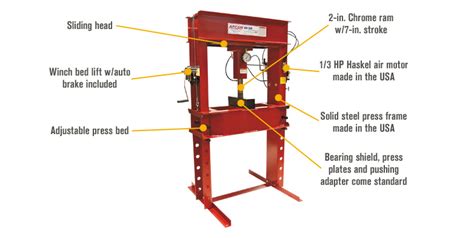 Free Shipping — Arcan 100 Ton Pneumatic Shop Press With Gauge And Winch