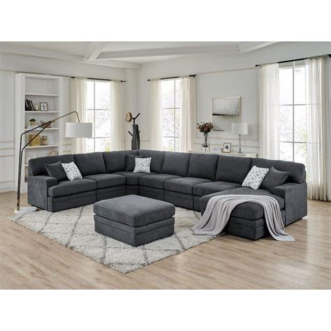 Yl Grand 6 Seat U Shape Left Facing Sectional Sofa With