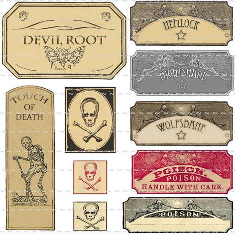 Free Printable Vintage Poison Labels Find Free Printable Halloween Bottle And Potion Labels In