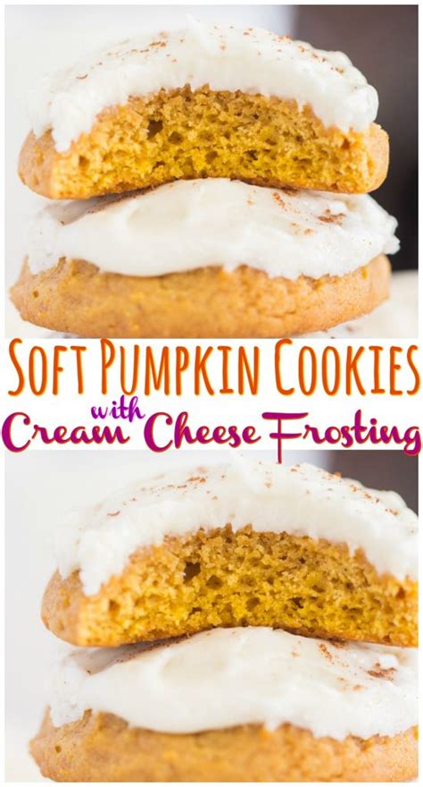Pumpkin Cookies With Cream Cheese Frosting The Gold Lining Girl