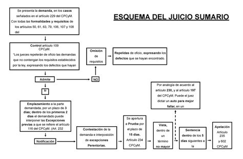 Esquema Juicio Sumario Esquema Si Esquema Del Juicio Sumario Control