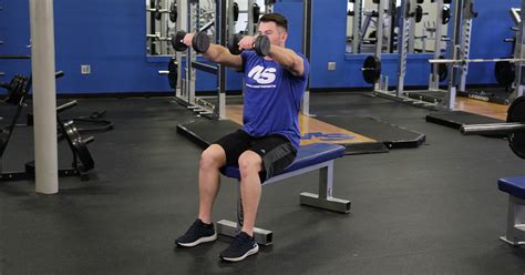 Seated Dumbbell Front Raise Video Exercise Guide And Tips