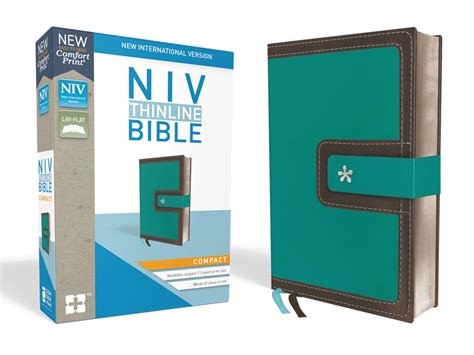 Niv Thinline Bible Compact Bluebrown Red Letter Edition Koorong