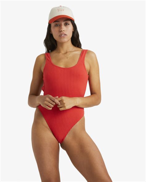 terry rib square tanker one piece billabong