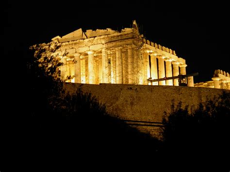 Acropolis Night View Photo From Makrygianni In Athens