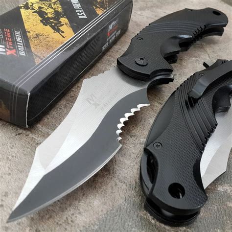85 Mtech Xtreme Assisted Open Black Tactical Pocket Knife Tactical