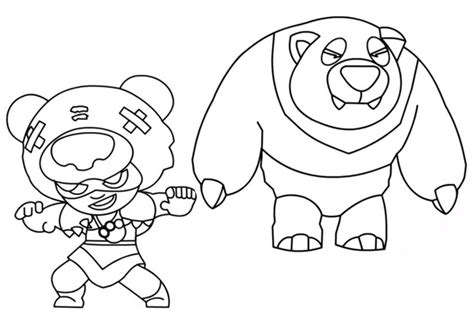 Brawl stars is een vechtspel dat beschikbaar is voor mobiele telefoons (ios en android) en tablets. Coloring page Brawl Stars Skins : Nita Panda 8