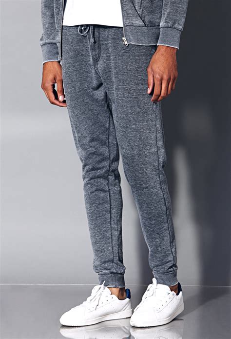 Forever 21 Mineral Wash Sweatpants In Grey Gray For Men Lyst