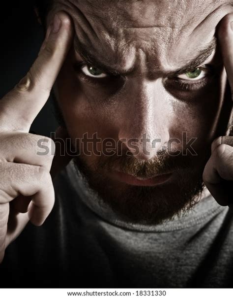 Closeup Portrait Scary Man Looking Very Stock Photo 18331330 Shutterstock