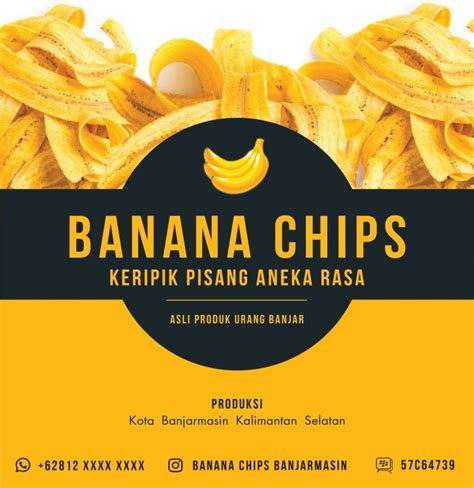 Banana Chip Desain Kemasan Makanan Keripik Label Makanan