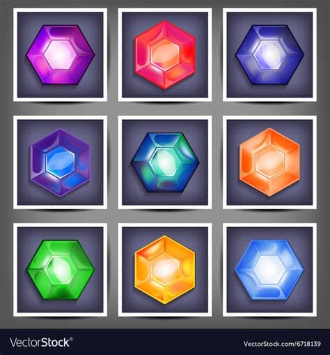 Vintage ornament pattern set free vector. Set of icons with crystals Royalty Free Vector Image