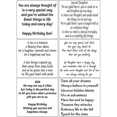 Peel Off Relatives Birthday Verses 3 Sticky Verses For Handmade Cards