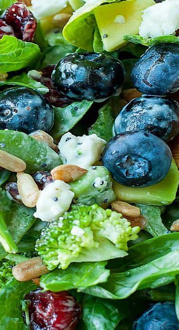 Blueberry Broccoli Spinach Salad With Poppyseed Ranch Recipe Yummy