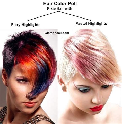 Hair Color Poll Pixie Hair With Fiery Highlights Vs Pastel Highlights