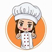 Ilustración del personaje de dibujos animados chef femenina | Vector ...