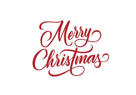 Vector Merry Christmas Hand Lettering In Decorative Calligraphic Style