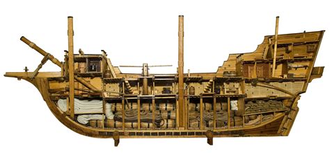 Cutaway Model Of A 17th Century English Merchantman Ship Of About 400
