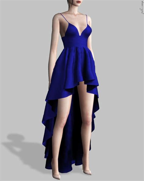 H I G H L O W D R E S S Dreamgirl Sims 4 Dresses Sims 4 Clothing