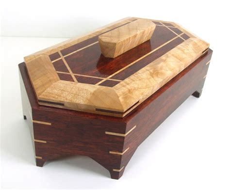 Bloodwood Jewelry Box Handmade From Exotic Solid Bloodwood