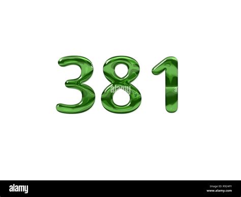 Green Number 381 Isolated White Background Stock Photo Alamy
