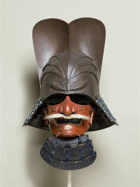 Samurai Helmet With A Half Face Mask Approx 16151650 Japan Edo