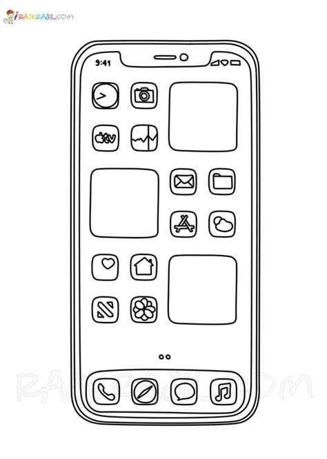 Iphone Coloring Pages Free Printable New Images Paper Doll Template