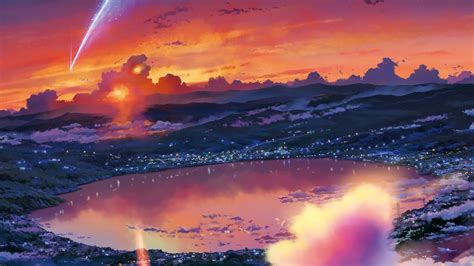 Your Name Anime Comet Scenery Art 18340 Kimi No Na Wa