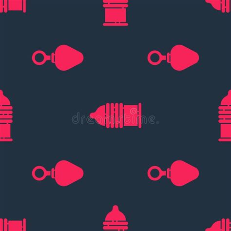 Set Anal Plug And Condom Safe Sex On Seamless Pattern Vector Stock