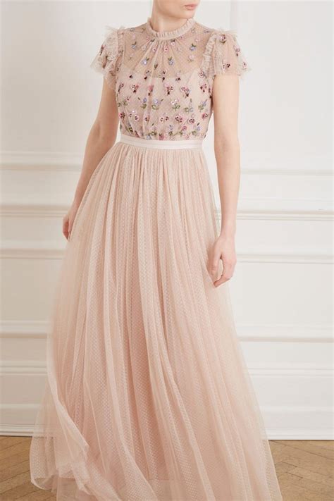 Ss19 Rococo Bodice Gown In Rose Quartz From Needle And Thread Needle