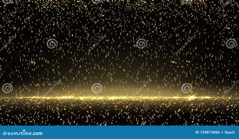 Golden Glitter Rain Gold Particles Sparkling Lights Bokeh Light