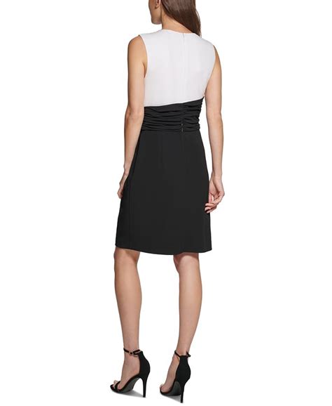 dkny colorblocked ruched sheath dress macy s