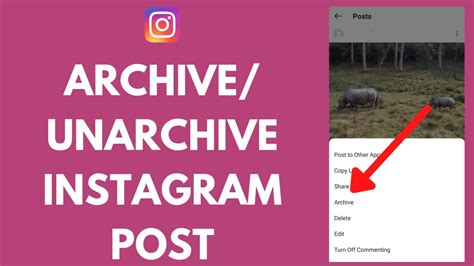 How To Archive Unarchive Post On Instagram Youtube