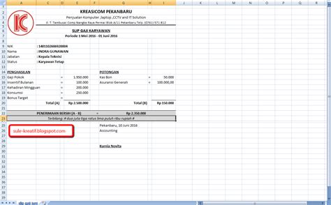 Tak jarang bukti penggajian itu disusulkan beberapa minggu setelah. Contoh-Contoh Slip Gaji dan Cara Membuatnya - | Pernikahan ...