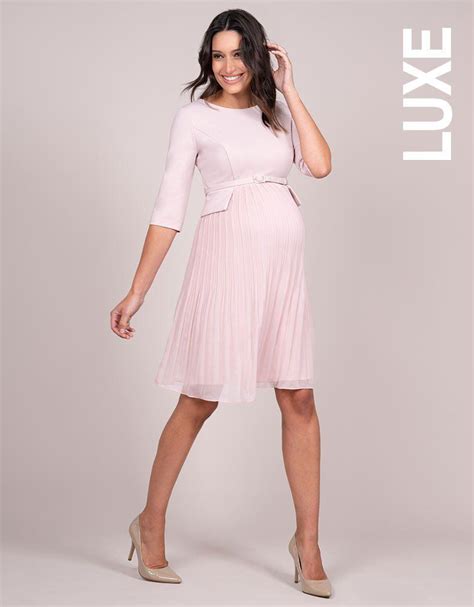 blush pink pleated maternity dress maternity dresses stylish maternity outfits formal