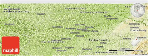 Physical Panoramic Map Of Marion County
