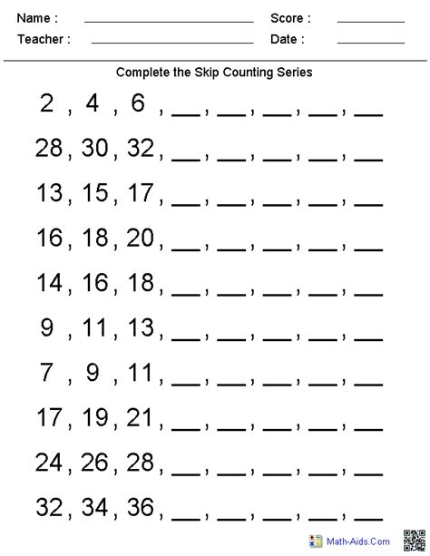 Free Printable Skip Counting Worksheets For Kindergar