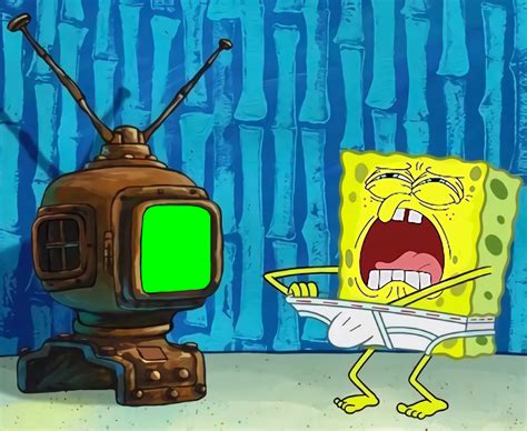 Spongebob Squarepants Beating His Meat While Watching Tv Meme Example