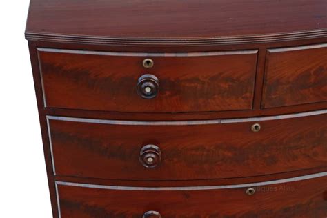 Victorian Flame Mahogany Bow Front Chest Of Drawer Antiques Atlas