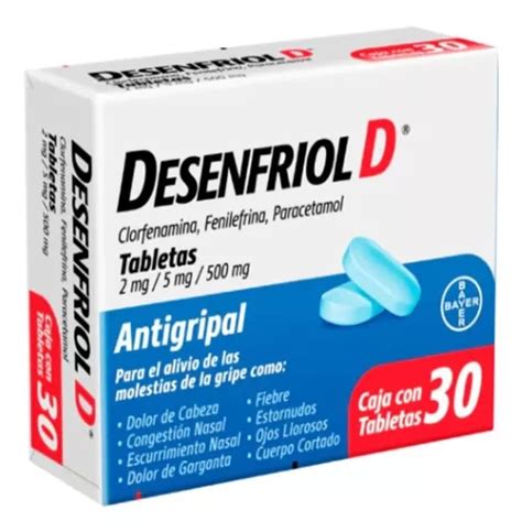 Desenfriol D Antigripal Paracetamol 500 Mg 30 Tabletas En Venta En