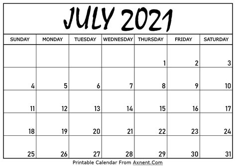 The blank printable july 2021 calendars will help you to organize your time and plan number of important events and meetings in the month of july. Printable June 2021 Calendar Template - Print Now
