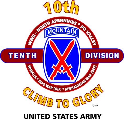 10th Mountain Division Climb To Glory Division United States Army White