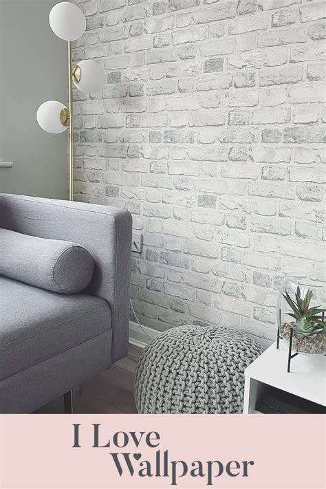 Battersea Brick Wall Effect Wallpaper In Grey Brick Wall Brick