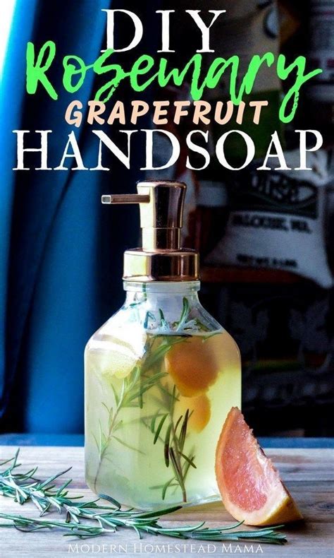 This pretty soap is made with honey and aloe vera soap bases, spirulina, calendula, and essential oils. DIY Liquid Hand Soap Recipe - Fresh Rosemary and ...