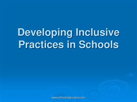 Ppt Developing Inclusive Practices In Schools Powerpoint Presentation