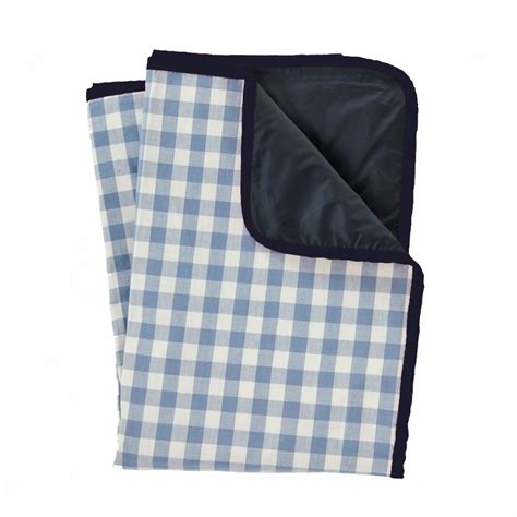 Extra Large Blue Gingham Padded Picnic Blanket By Just A Joy