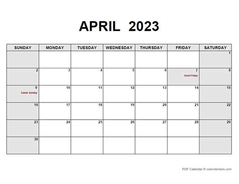 April 2023 2024 Calendar Free Printable With Holidays Template Notes