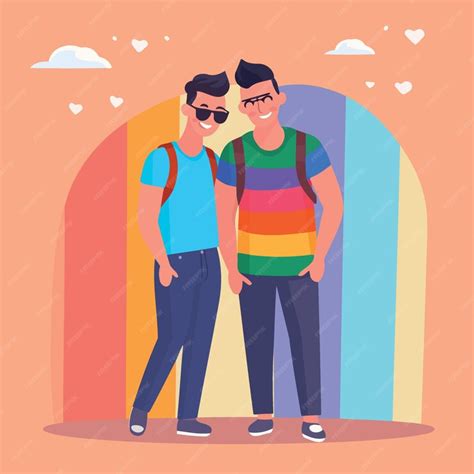 premium vector lgbt pride day and month gay men couple