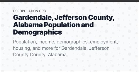Gardendale Jefferson County Alabama Population Income Demographics