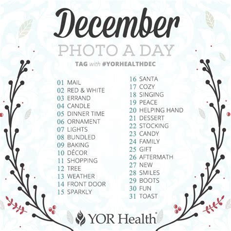 Yor Health December Photo A Day Challenge
