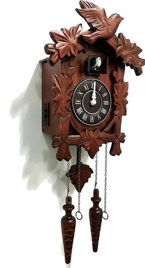 Rylai Vintage Wall Clock Handcrafted Wood Cuckoo Clock Ndim 13x95 In